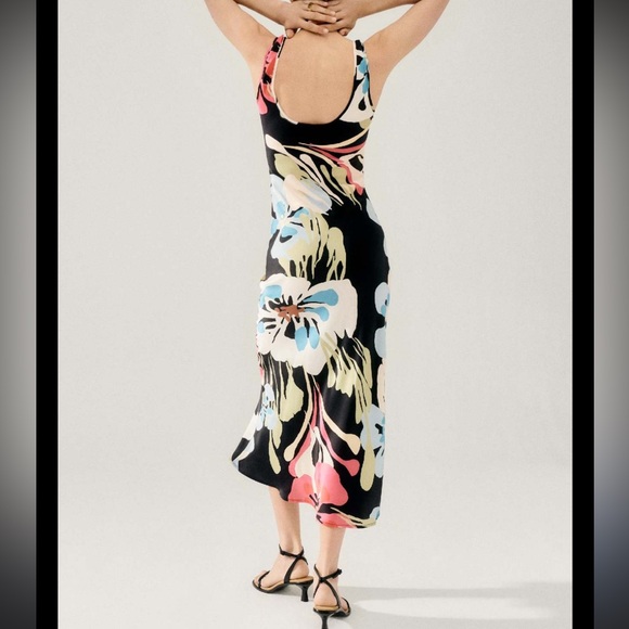 Silk Laundry 100% silk floral midi dress - Picture 3 of 8